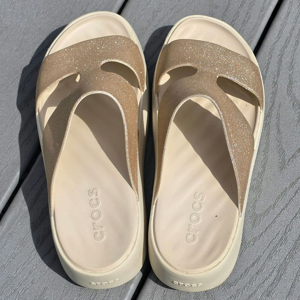 Crocs Women's Getaway Platform Glitter H-Strap Sandals, Size 9 - Picture 4 of 6